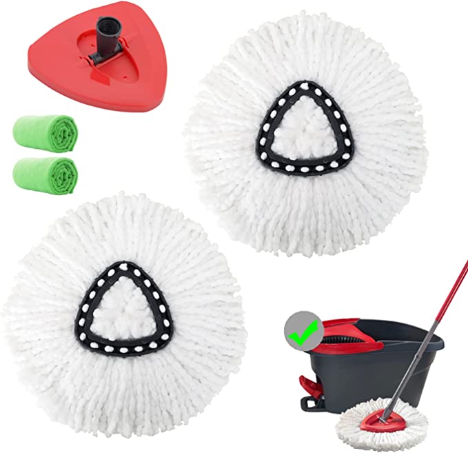 2 Pack Spin Mop Replacement Heads Microfiber Mop Refills Replace Heads