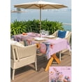 thumbnail image 4 of Easter Bunny Outdoor Tablecloth - 52x70 Inch Rectangle Dining Table Cover, Pink Rabbit Spring Flowers Leaves Rustic Plants Waterproof Outdoor Table Cloth with Umbrella Hole & Zipper for Picnic/Patio, 4 of 7