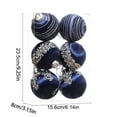 thumbnail image 3 of AYktou 6 Pcs Christmas Ball Ornaments Set, 3.2 Inch Silk Thread Sequins Christmas Tree Decorations Balls, Shatterproof Hanging Ornaments Pendant for Xmas Tree Holiday Party DIY Supplies, Dark Blue, 3 of 6