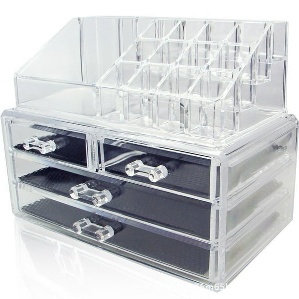 Plastic Makeup Organizer Clear Compact Shelf Blushes Highlighters