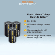 COROS CLE-20 D 3.6V Lithium Thionyl Chloride Battery (5 Batteries)
