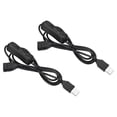 thumbnail image 1 of Cable de extensión USB Uxcell con interruptor ON/OFF, adaptador de cables de alimentación con indicador LED, negro, paquete de 2, 1 of 5