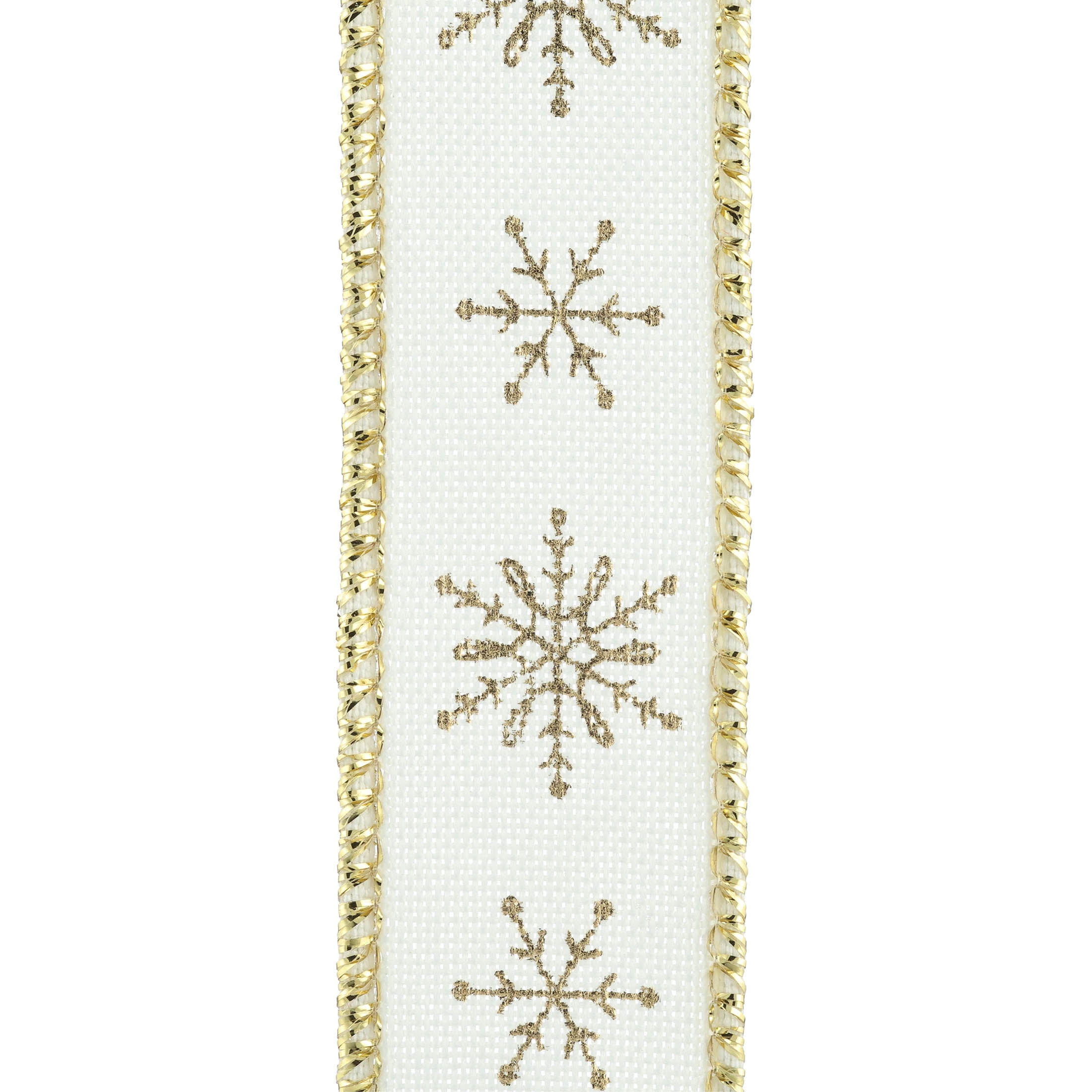 Gold Snowflake Mini Christmas Ribbon, 1" x 12', by Holiday Time