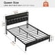 thumbnail image 4 of Cama de Plataforma GUNAITO Queen con Cabecero de almacenamiento negro, 4 of 5