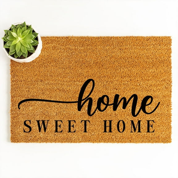 Doormat Home Sweet Home | Front Porch Home Doormat Birthday Gift Best (18" x 30") #3149