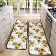 thumbnail image 4 of Kitchen Rugs Sets Of 2,White Sunflower Bouquet Pattern Anti Fatigue Kitchen Mat Rugs Non Slip Washable,Decorative Kitchen Floor Mats for Kitchen,Sink,Laundry,17"x47"+17"x47", 4 of 5