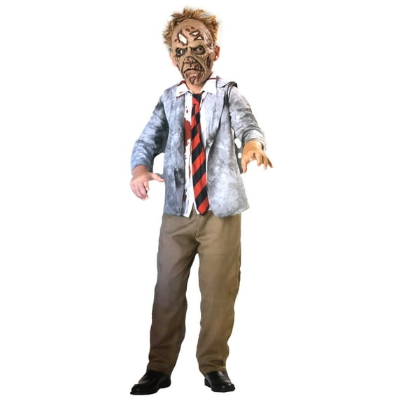 Seasons Boys Zombie Businessman Suit & Mask Halloween Costume Large (10-12)