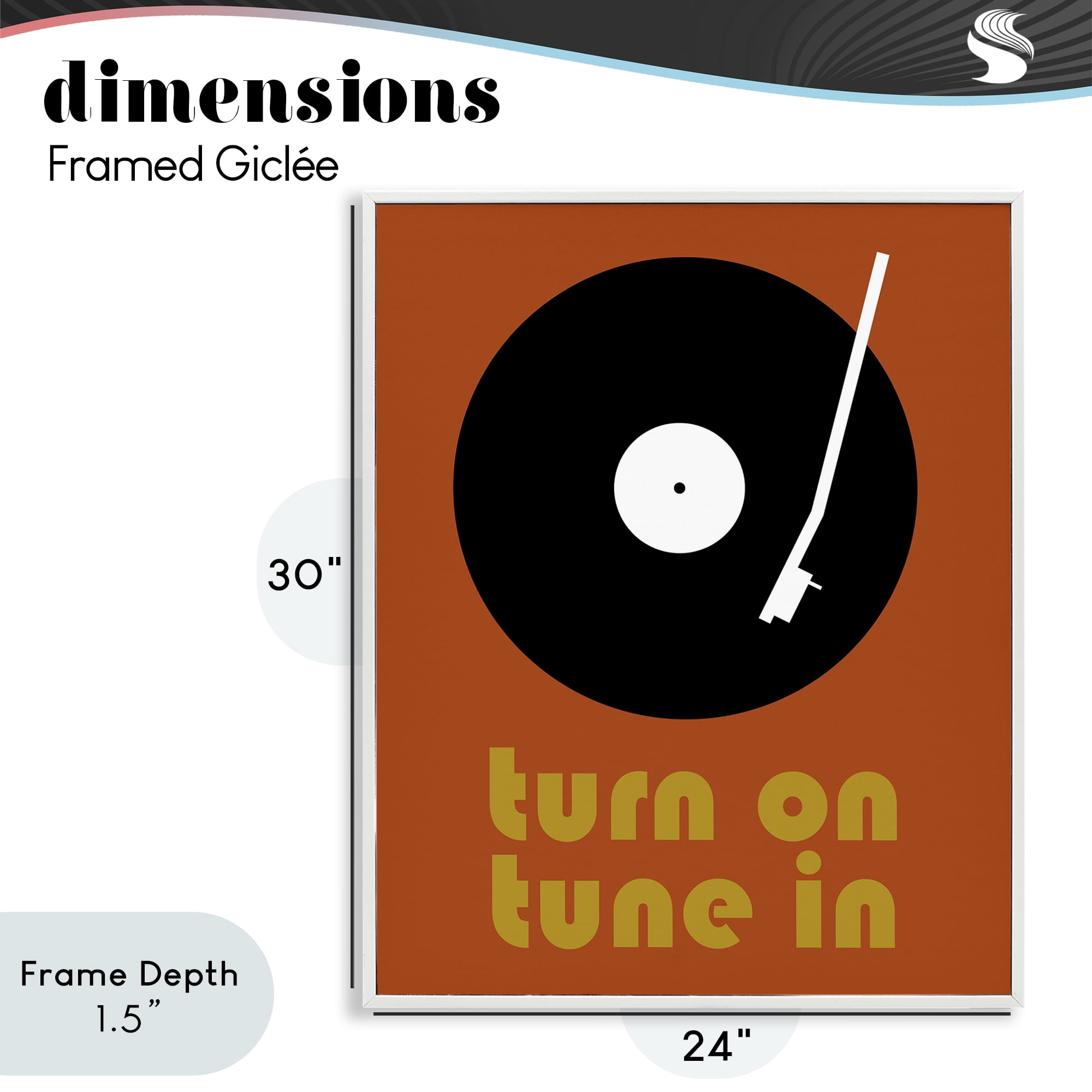 Stupell Industries Turn On Tune In White Framed Giclee Art, design by Tom Quartermaine
