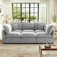 thumbnail image 3 of 93'' Sectional Sleeper Sofa, U Shaped 5 Seat Modular Sectional Sofa with a Movable Ottoman, Sectional Couches with Storage Armrests and USB Ports, for Living Room, Grey, 3 of 9