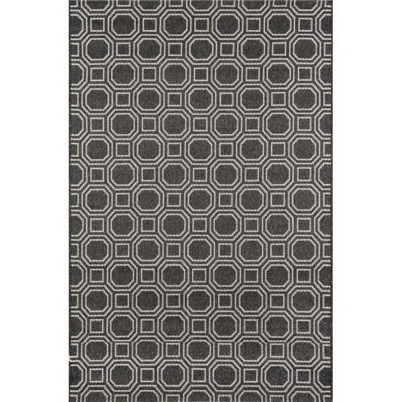 Erin Gates by Momeni Downeast Camden Area, Indoor/Outdoot, Outdoor Rug, 6'7" X 9'6", Charcoal