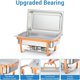 thumbnail image 3 of 6 - pack 8qt rectangle stainless steel chafing dish set con lid holders - rose gold buffet warmers (food servers included), 3 of 8