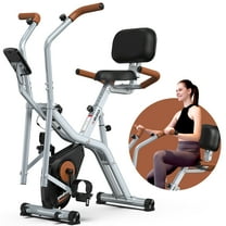 LNOW Magnetic Exercise Bike with Arm Exerciser for Seniors& Adult,Quiet Foldable Indoor Cycling Bike for Home Use