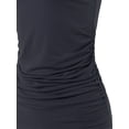 thumbnail image 4 of A2Y Women's Fitted Premium Fabric Side Ruched Sleeveless Top Navy XL, 4 of 5