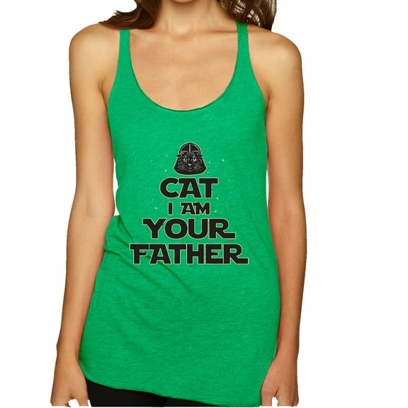 Wild Bobby, Cat I Am Your Father Cat Lover Tri-Blend Racerback Tank Top, Envy, X-Large