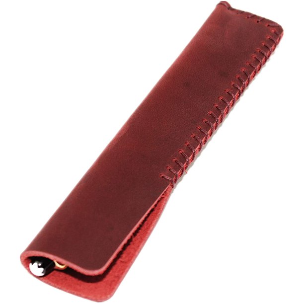 Estuche para bolígrafo individual de cuero genuino hecho a mano Funda para pluma estilográfica Funda para estuche Vintage (Café) Namotu CZBG-XM168-4