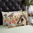 thumbnail image 3 of Waterproof Outdoor Throw Pillows with Inserts 12"x20" Set of 2, Spring Birdhouse Soft Decorative Pillowcases for Couch Bedroom, Red Floral Botanical Birds Vintage Pillow Covers for Sofa Living Room, 3 of 8