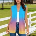 thumbnail image 2 of Erwazi Womens Short Sleeve Lightweight Cardigan Gradient Open Front Spring Summer Casual Trendy Layering Top, 2 of 5