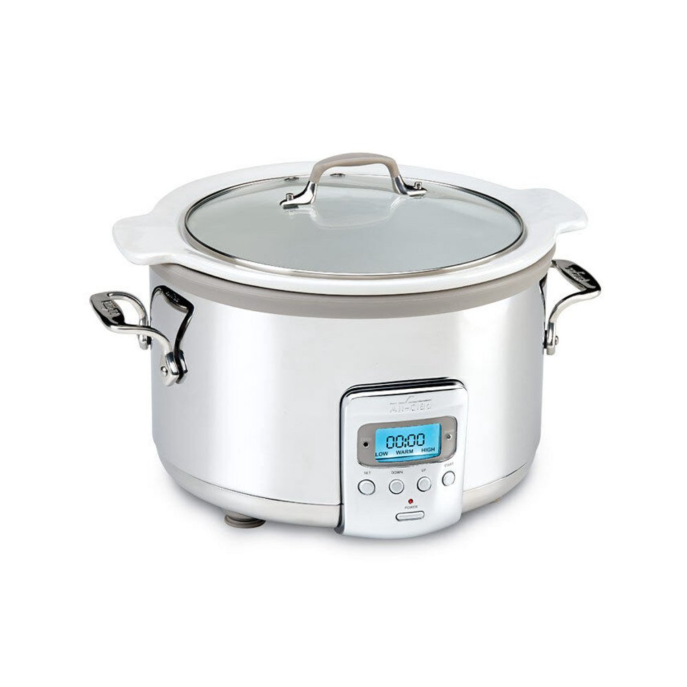 AllClad SD710851 Slow Cooker with White Ceramic Insert & glass lid 4