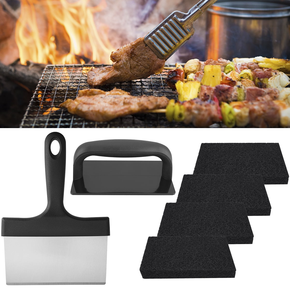 Busizh 6 Pack Griddle Cleaning Kit Professional Flat Top Grill Cleaner