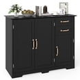 thumbnail image 1 of Costway Buffet Bahut de 40 Pouces Armoire Moderne de Rangement pour Cuisine avec 2 Tiroirs Noir, 1 of 10