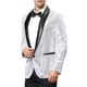 thumbnail image 4 of CHAQUETA DE DEPORTIVA CON LENTEJUELAS PARA HOMBRES INSPIRE CHIC, CON SOLAPA DE CHALECO, UN BOTÓN, BRILLANTE, TALLA XL, PLATA, 4 of 7