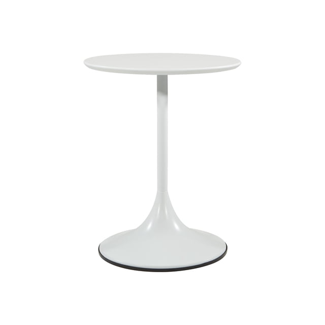 Flower Side Table with White Top and White Base