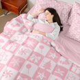 thumbnail image 4 of Castle Fairy Gingerbread Man Girl 7pcs Bedding Comforter Set,Christmas Tree Bowknot Queen Bedding Sets Super Cozy,Geometric Lattice Queen Sheet Sets,Lightweight Room Decor, 4 of 8