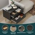 thumbnail image 5 of Algherohein Modern Nightstand for Bedroom,Bedside Table with 2 Fluted Drawer,Black, 5 of 9