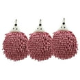 thumbnail image 4 of RKZDSR 3-PC Super Absorbent Chenille Hanging Hand Towels, 7.9"x7.9" Microfiber Quick-Drying Hand Balls with Hanging Loop for Bathroom & Kitchen, 4 of 7