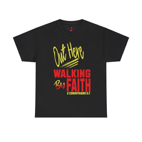 DJH Apparel | Out Here Walking By Faith Christian Unisex T-shirt
