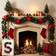 thumbnail image 2 of Artificial Holly Garland, Green Foliage Holiday Decoration for Dining Table & Window, 2 of 5
