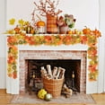 thumbnail image 4 of DAMAI Fall Maple Leaves Garland for Mantel, 5.7 Ft Autumn Vine for Thanksgiving,Artificial Maple Leaf Garlands for Centerpiece Front Door Window Fireplace Home Indoor Thanksgiving Decorations, 4 of 7