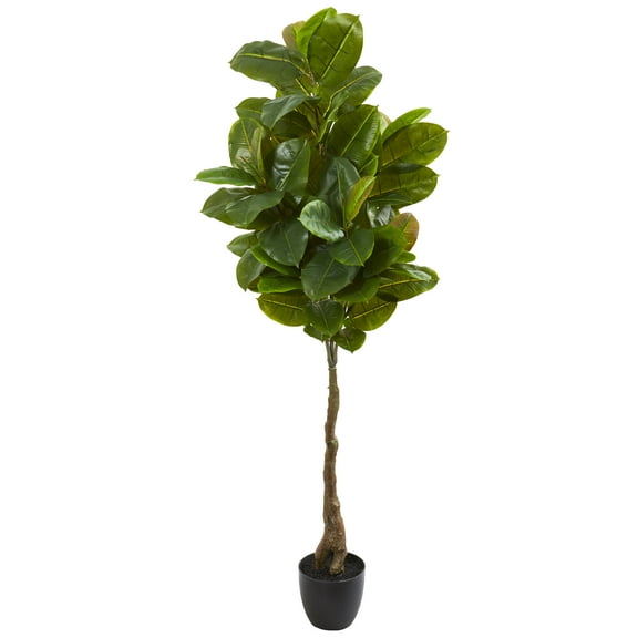Nearly Natural 65" Rubber Leaf Artificial Tree (Real Touch)