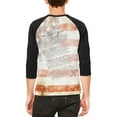thumbnail image 2 of 4th of July American National Anthem Flag and Lyrics Mens Raglan T Shirt White-Black MD, 2 of 2