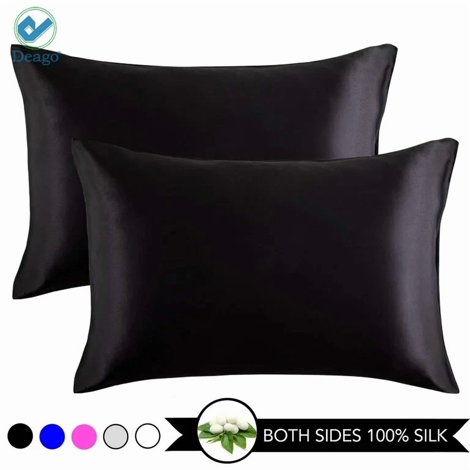 Silk Pillowcase Standard For Hair And Skin With Envelope Closure Set Of 2