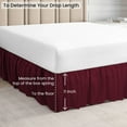 thumbnail image 5 of CCNY Bed Skirt Dust Ruffled Style Bedskirt Full Adjustable Elastic 18" Inch Drop Length Microfiber Made Wine Bedskirts, 5 of 6