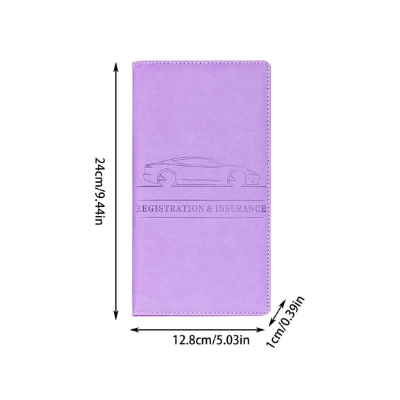 Car Insurance Holder Magnetic Closure Synthetic Leather Registration Organizer Glove Compartment Document Storage for Vehicles
