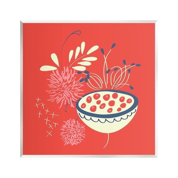 Stupell Industries Red Botanical Seeds Botanical & Floral Painting Unframed Art Print Wall Art, 12 x 12