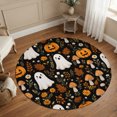 thumbnail image 3 of Halloween Round Area Rug 3Ft Washable Small Circle Rugs for Kitchen Entryway, Funny Ghost Pumpkins Mushrooms Botanical Non-Slip Carpet Floor Mats Indoor Outdoor Carpet Runner Aesthetic Home Decor, 3 of 8