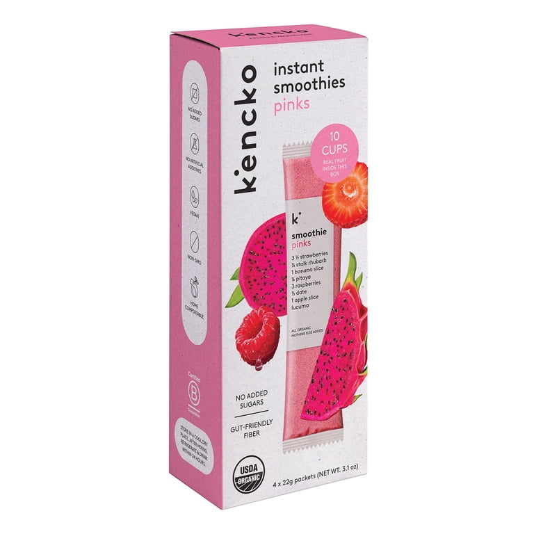 Kencko Pinks Organic Instant Fruit & Veggie Smoothies, Powdered