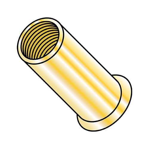 8-32-.080 Small Head Rivet Nut Steel Zinc Yellow Dichromate NON-RIBBED (Pack Qty 1,000) BC-LS-08080