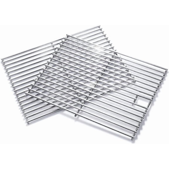 17 Inch Grill Grates for Nexgrill Replacement Parts 4 Burner 720-0830H 720-0830X 720-0888S 720-0783W,2 Pack 201 Stainless Steel Cooking Grates for Homedepot Nexgrill 5 Burner 720-0888N Gas Grill