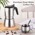 thumbnail image 4 of Moka Coffee Pot, Single Valve Easy To Clean Stainless Steel Moka Coffee Pot  For Cafe, 4 of 8