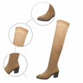 thumbnail image 5 of Thigh High Block Heel Boot Women Pointed Toe Stretch Over The Knee Boots, 5 of 8