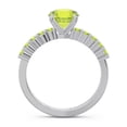 thumbnail image 4 of 2.25 Carat Round Cut Peridot Gemstone Classic Bridal Ring for her 18K White Gold Size 8.5 by Diamond-Capitals, 4 of 7