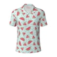 thumbnail image 2 of Daiia Watermelon Pattern Men’s Polo Shirts,Solid Deck Shirt,Classic Fit, Breathable Cotton Polo for Casual and Sport Wear-3X-Large, 2 of 7