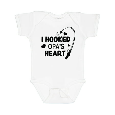 

Inktastic I Hooked Opa s Heart with Fishing Rod Gift Baby Boy or Baby Girl Bodysuit
