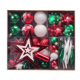 thumbnail image 1 of Juego de adornos para árbol de Navidad de 58 piezas Colgante de estrella de bola de Navidad inastillable colorido Adepaton  CPB-SSW226-4, 1 of 5