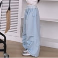 thumbnail image 6 of KAUOD Girls Lace High Waist Parachute Pants Baggy Wide Leg Thin Casual Cargo Trousers with Pockets Teen Kids Drawstring Pants, 6 of 8