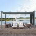thumbnail image 6 of Aoodor 16 x 12 ft. Outdoor Pergola with Retractable Canopy and Sunshade Roller Curtains, Aluminum Frame Grape Trellis Pergola for Patio Backyard and Deck - Gray, 6 of 8